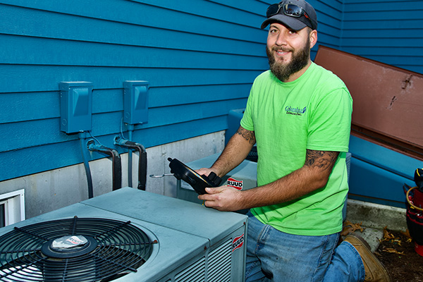 Air conditioning service repairman