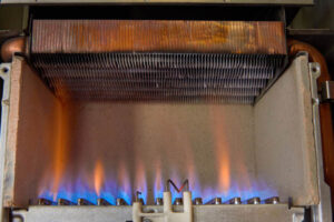 image of an overheating furnace and pilot light