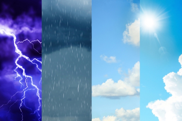 collage of sky showing different weather depicting impacts on generator