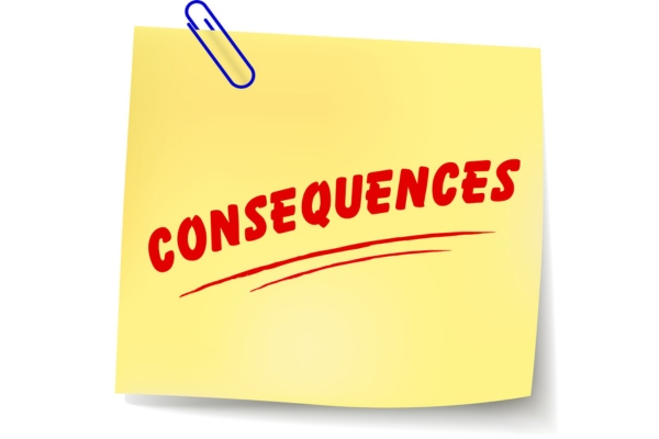 consequences on a sticky note depicting oil tank sludge