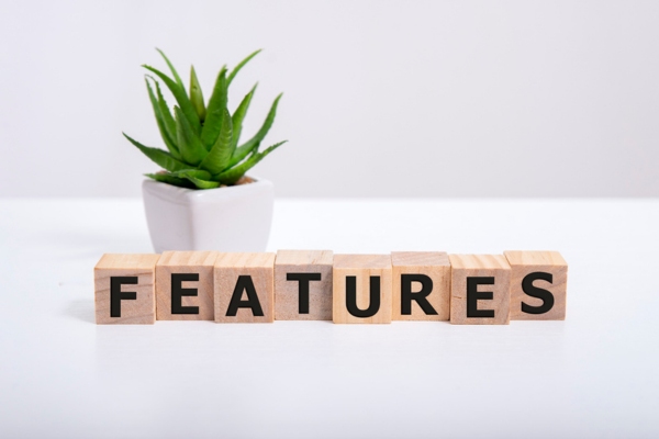 Features spelled using wooden letter cubes depicting best standby generator Features spelled using wooden letter cubes depicting best standby generator