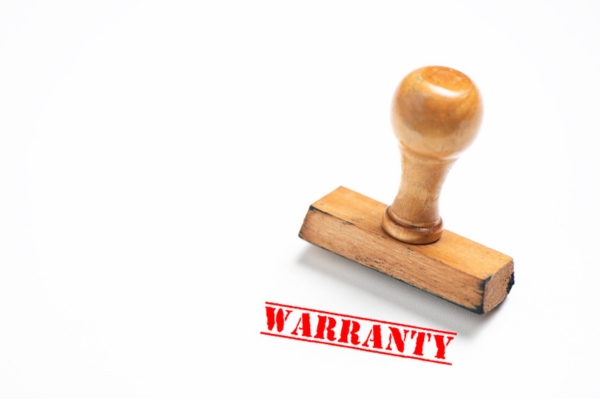 warranty red stamp depicting backup power generator and maintenance