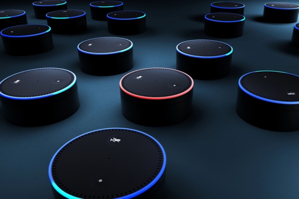 image of different alexa devices depicting how to connect smart oil gauge to alexa