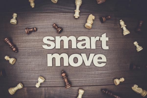 smart move spelled using wooden letters depicting air conditioner replacement