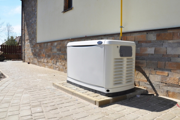 image of a residential standby generator installed