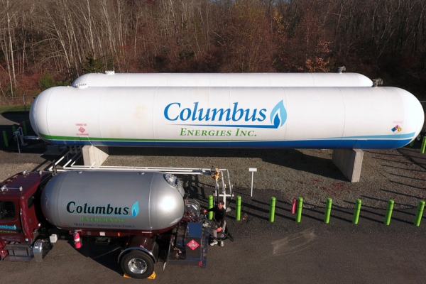 Columbus Energies propane tanks and truck