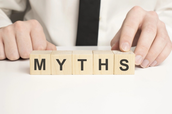 MYTHS spelled using wooden letter cubes