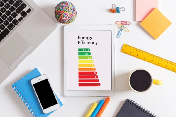 energy efficiency meter displayed on a tablet depicting Today’s Air Conditioners
